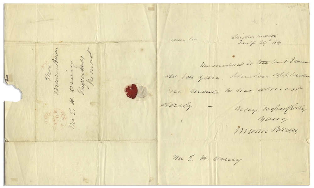 Martin Van Buren Autograph Letter Signed & Free Franked Signature